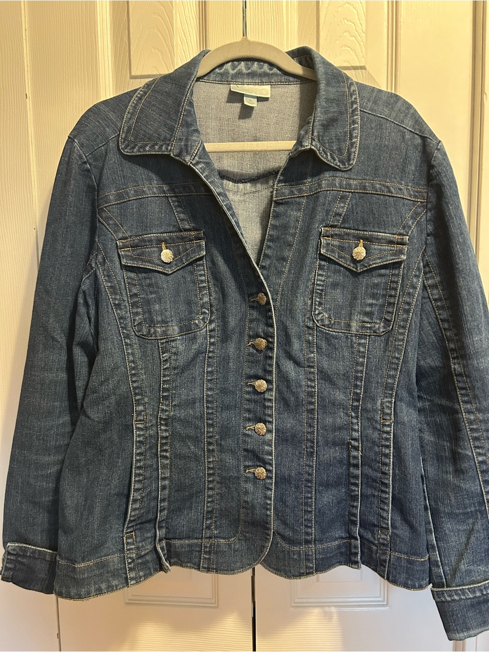 Dress Barn Women's Blue Denim Button-Front Jacket